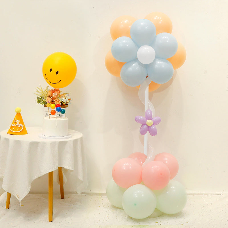 Double-Layer Flower Balloon Column, with Bases for  Birthday, Party Decorations