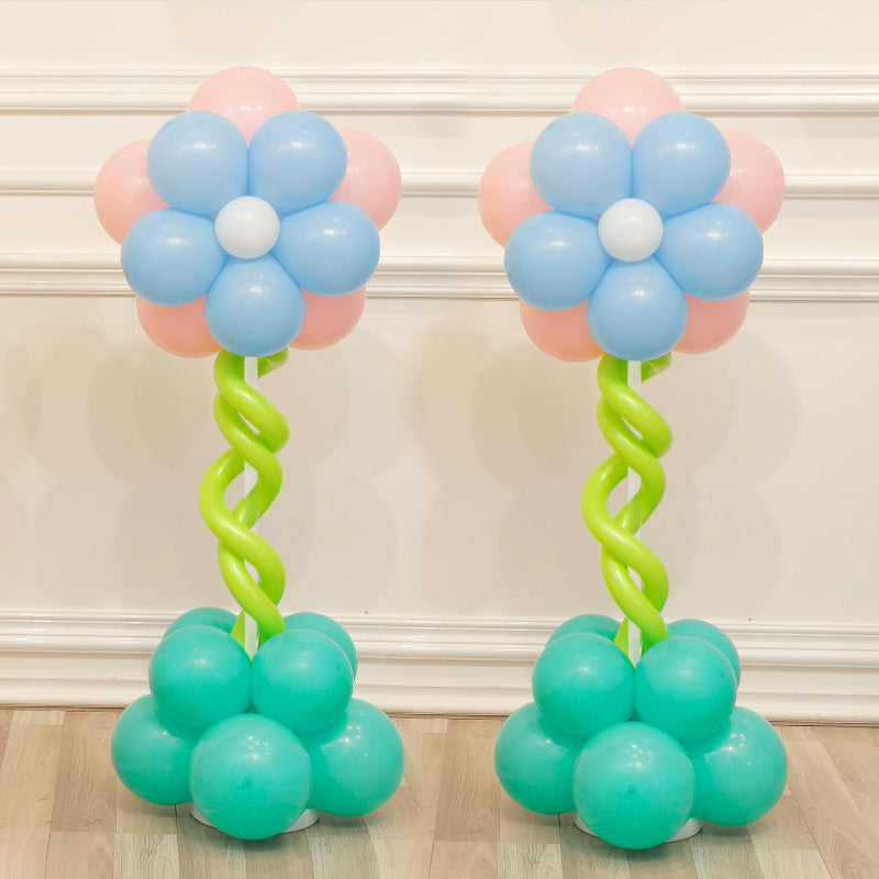 Double-Layer Flower Balloon Column Stand Kit for Baby Shower Birthday Wedding Hippie Flower Party Decoration