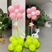 Double-Layer Flower Balloon Pillar Pink Green