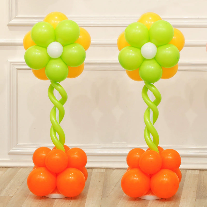 Double-Layer Flower Balloon Column Stand Kit for Baby Shower Birthday Wedding Hippie Flower Party Decoration