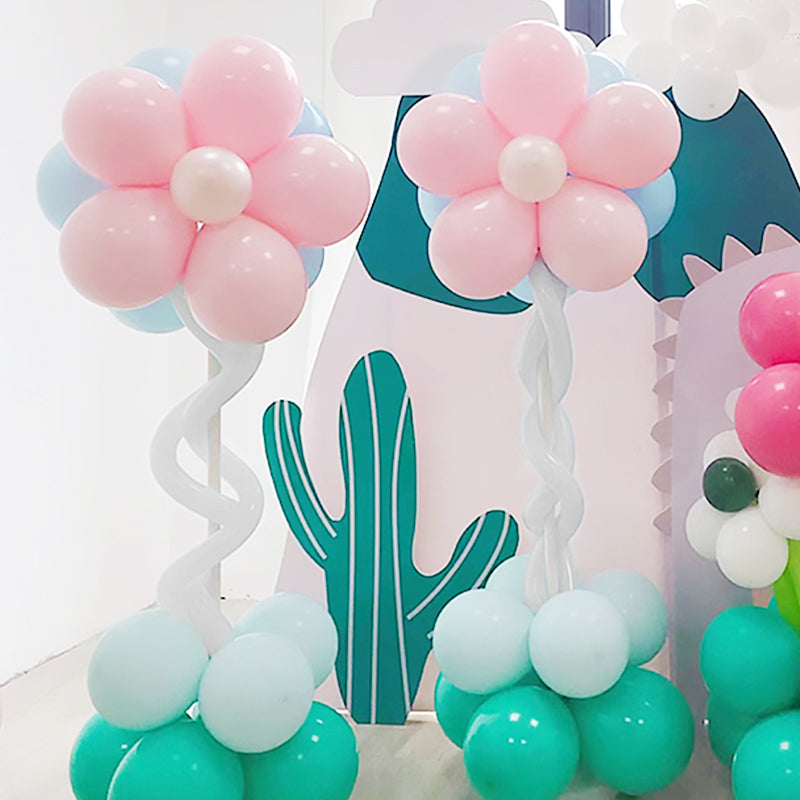 Double-Layer Flower Balloon Pillar Maca Pink