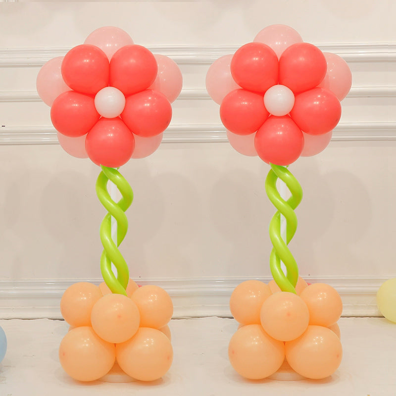 Double-Layer Flower Balloon Pillar Maca Pink Maca Red