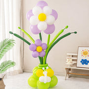 Butterfly Flower Balloon Pillar Maca Purple White