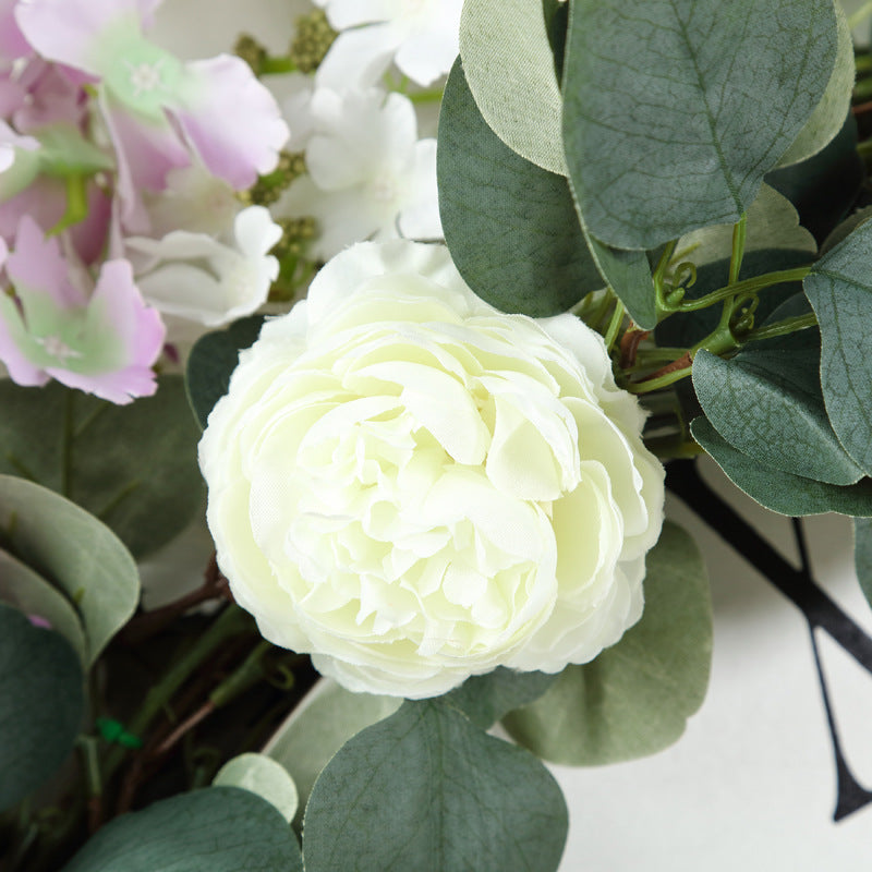 Green Artificial Eucalyptus Leaf, Ranunculus Flower Garland Vine 40"