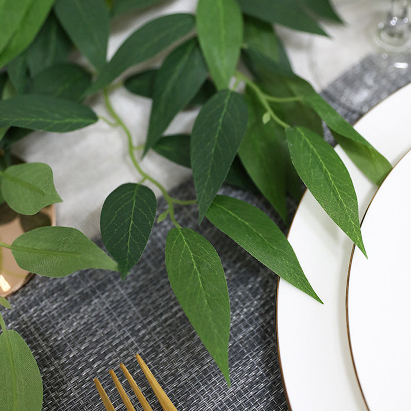 Green Real Touch Artificial Willow Leaf Garland, Flexible Vine 5ft