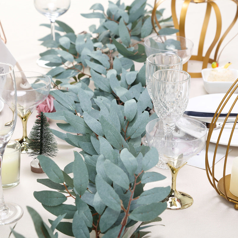 Frosted Real Touch Artificial Willow Leaf Garland, Flexible Vine 5ft