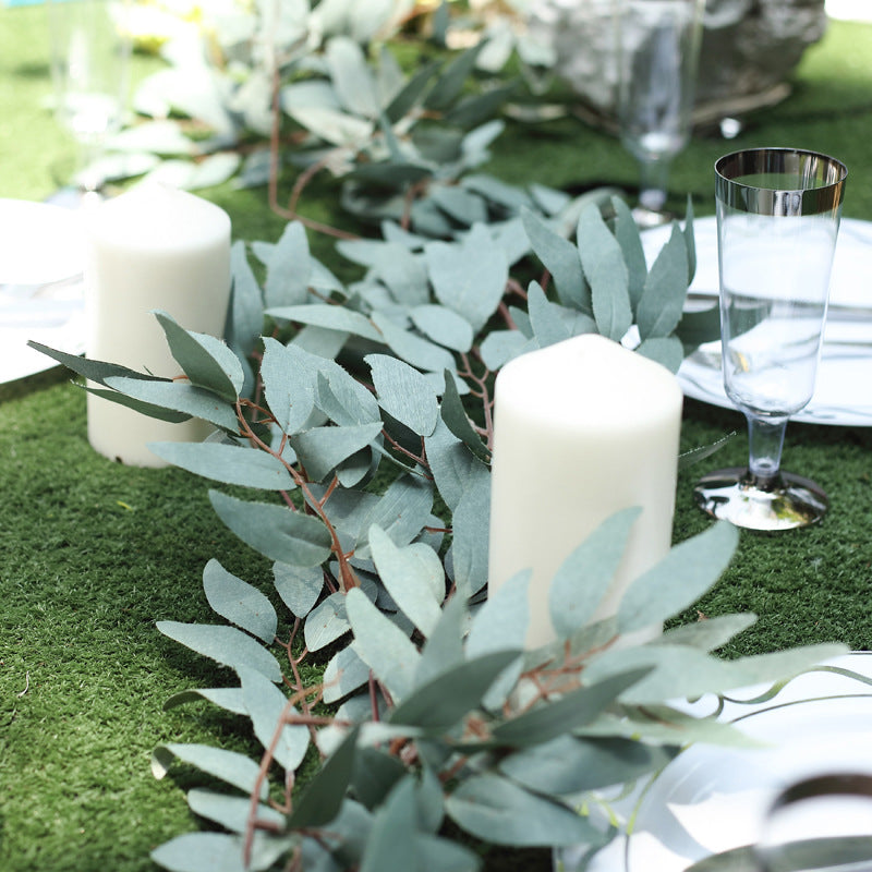 Frosted Real Touch Artificial Willow Leaf Garland, Flexible Vine 5ft
