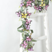 3 Pc Faux Butterfly Flowers Garland Artificial Garland Vines 6ft