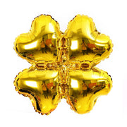 10 Pc Clover Leaf Aluminum Foil Mylar Balloon Gold