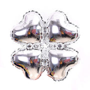10 Pc Clover Leaf Aluminum Foil Mylar Balloon Silver