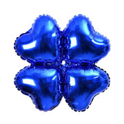 10 Pc Clover Leaf Aluminum Foil Mylar Balloon Blue
