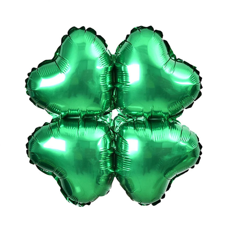 10 Pc Clover Leaf Aluminum Foil Mylar Balloon Green