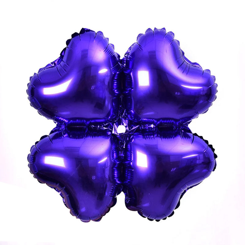 10 Pc Clover Leaf Aluminum Foil Mylar Balloon Purple