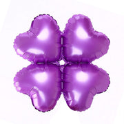 10 Pc Clover Leaf Aluminum Foil Mylar Balloon Fluorescent Purple