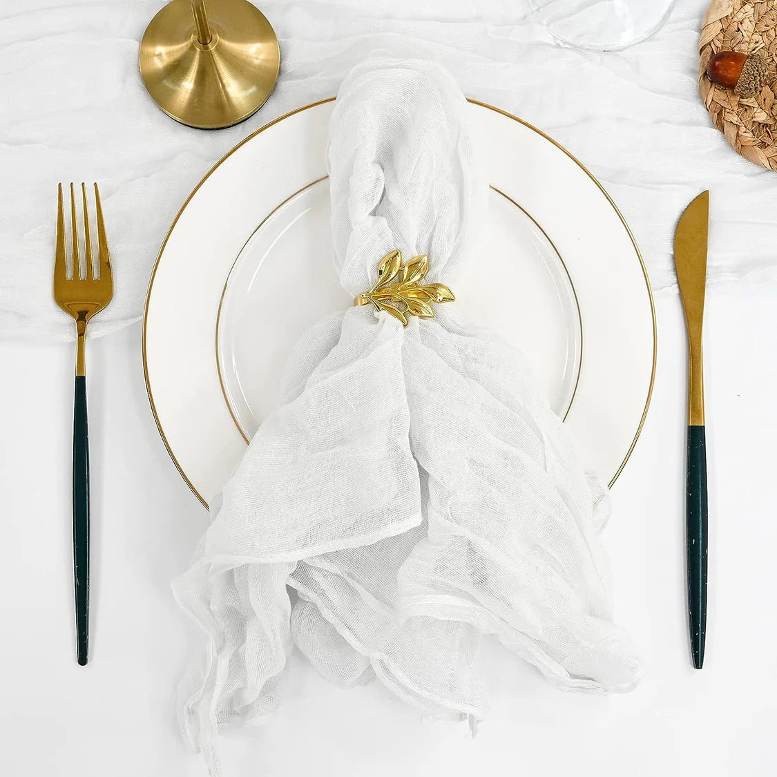 Pleated Polyester Napkin 20"x20" 5Pc White