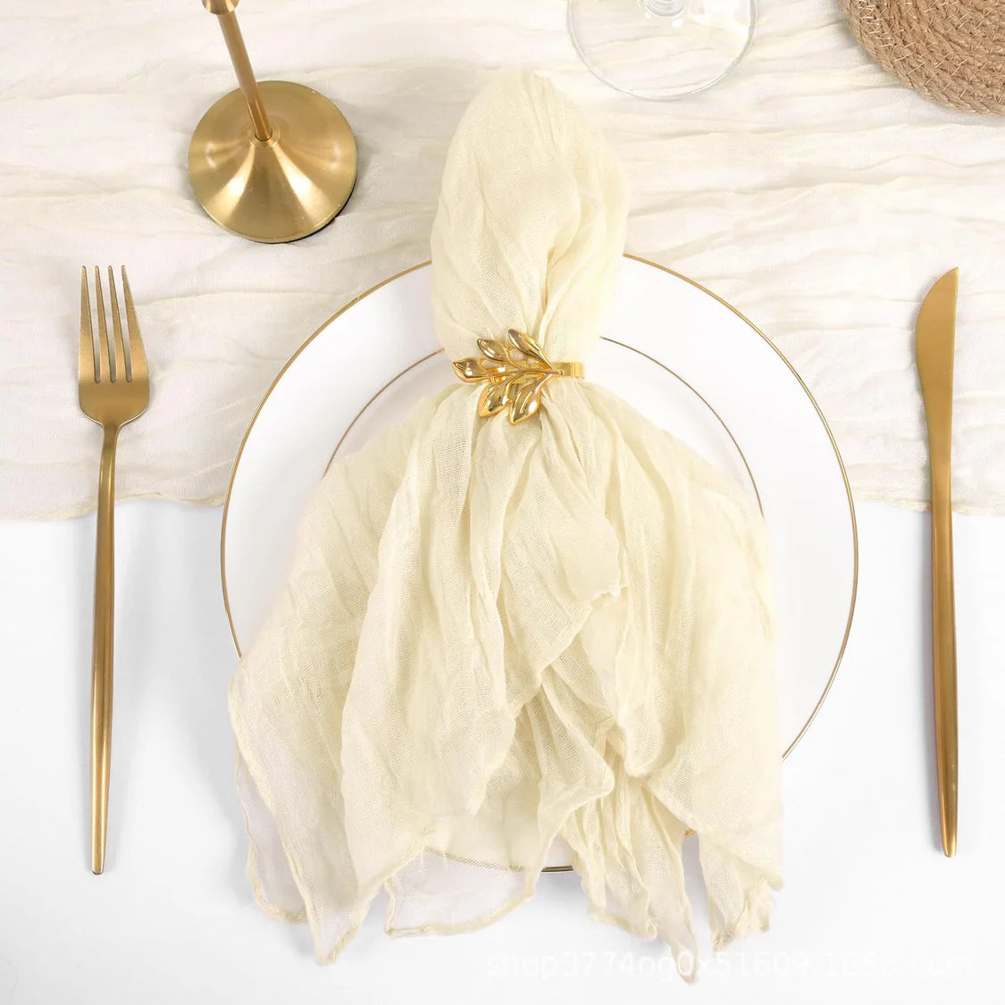 Pleated Polyester Napkin 20"x20" 5Pc Brown