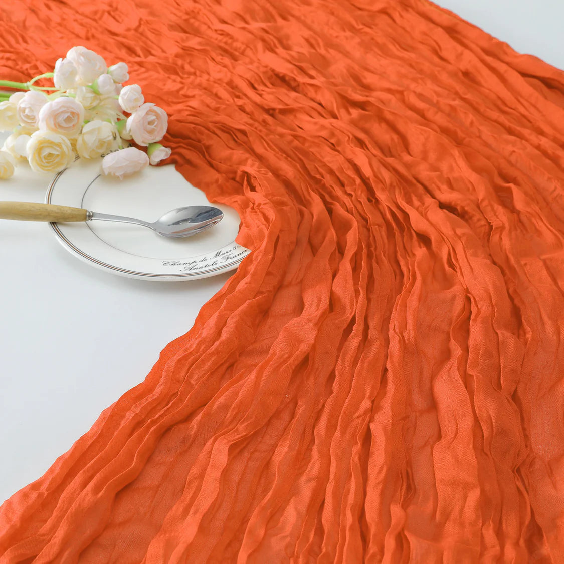Premium Cotton And Linen Table Runner 10FT x 36" Orange