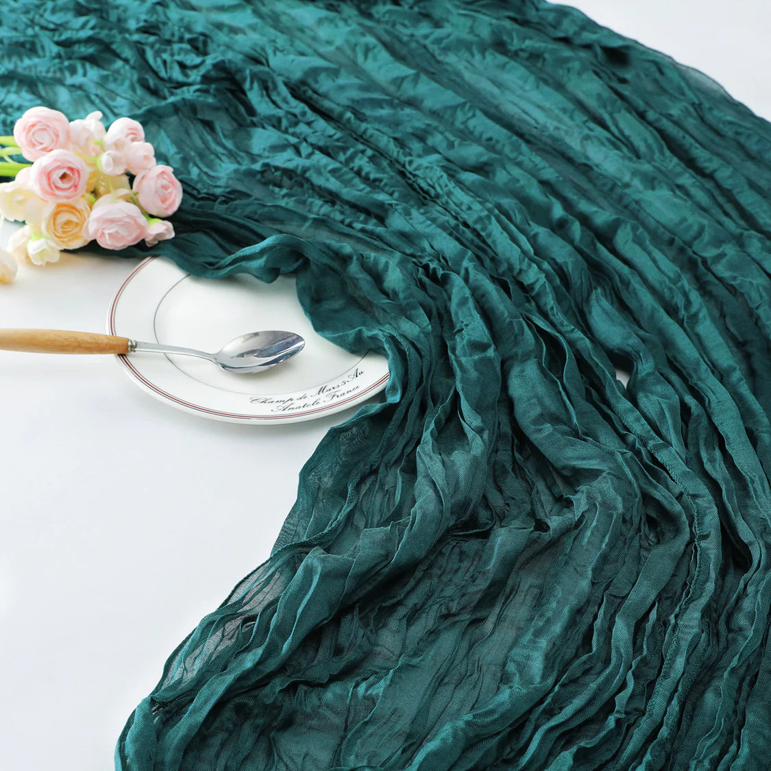 Premium Cotton And Linen Table Runner 10FT x 36" Teal