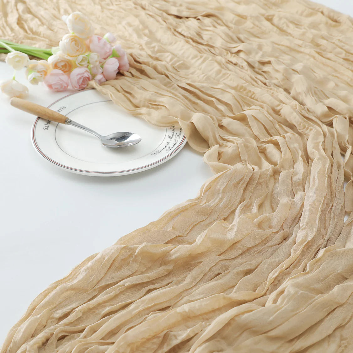 Premium Cotton And Linen Table Runner 10FT x 36" Khaki