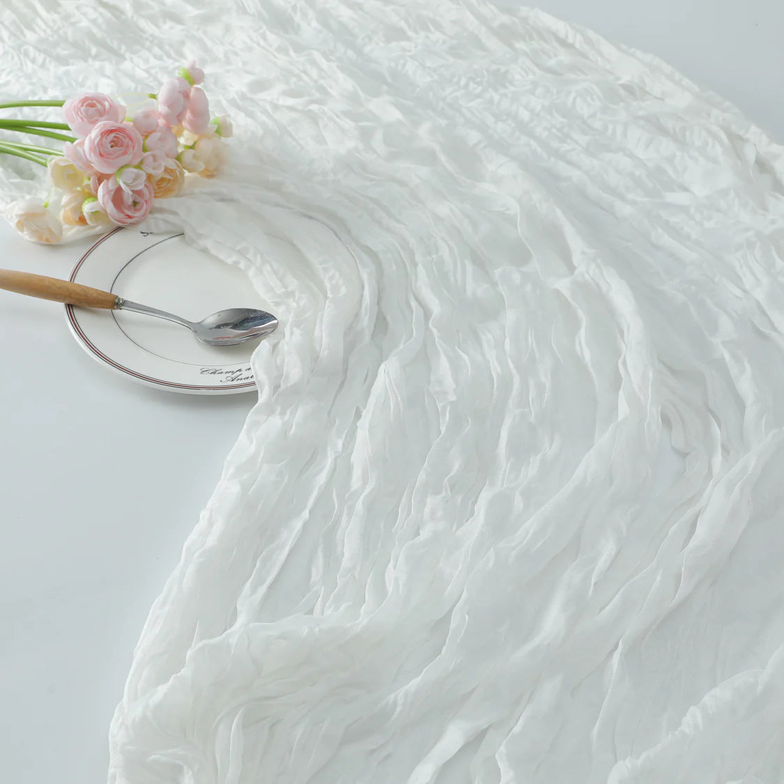 Premium Cotton And Linen Table Runner 10FT x 36" White
