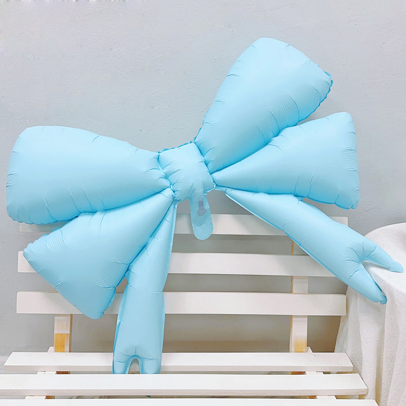 4 Pcs Large Bow Balloons 30"x25" Blue
