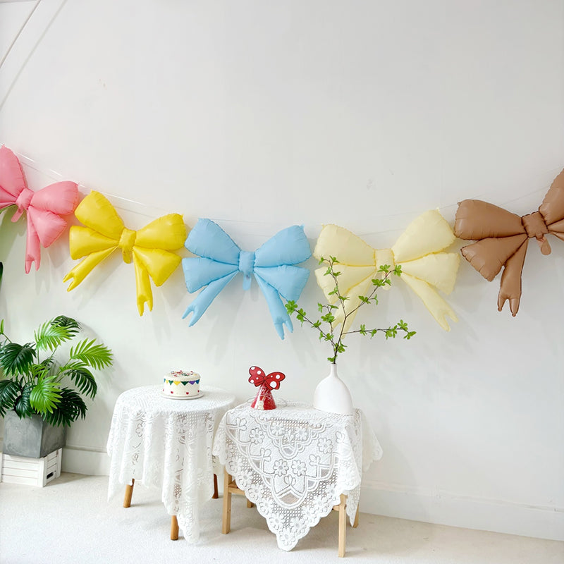 4 Pcs Large Bow Balloons 30"x25" Multicolor