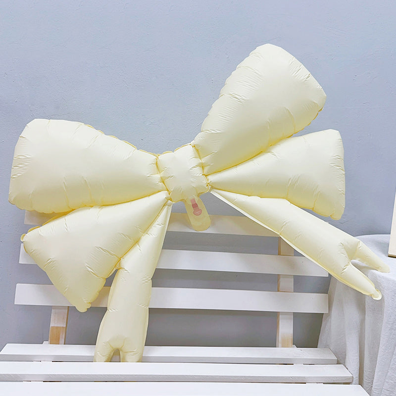 4 Pcs Giant Party Bow Balloons 30"x25" Milky White