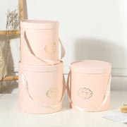 Round gift Box With Lid Three-Piece Set Pink