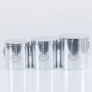 Round gift Box With Lid Three-Piece Set Silver