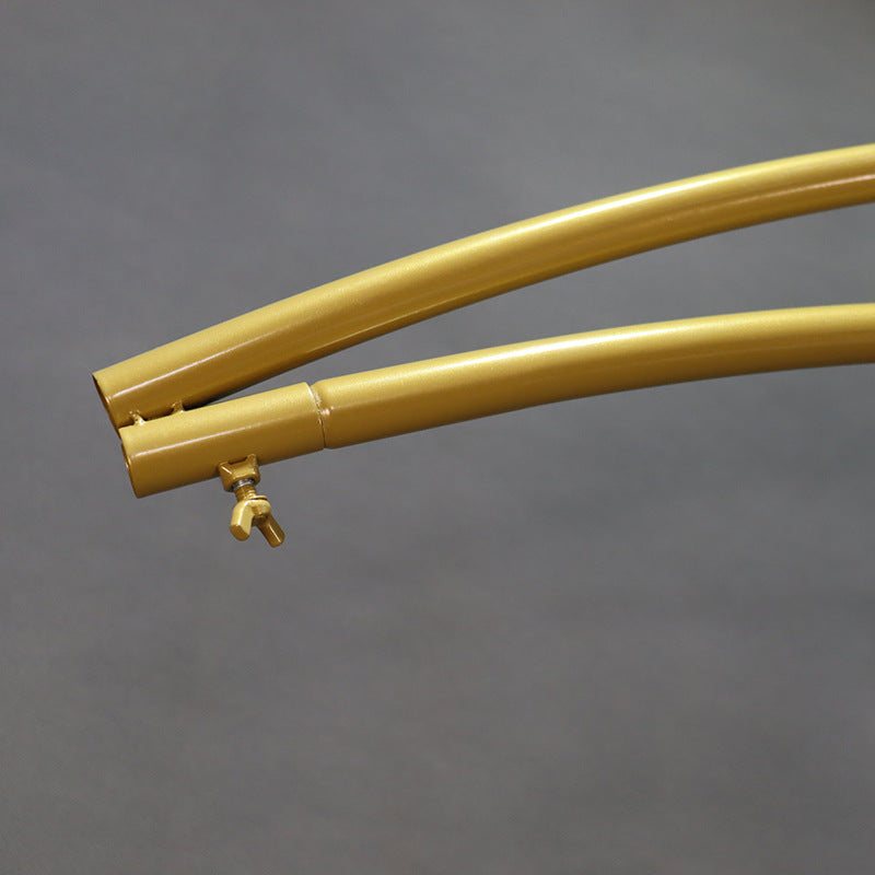 Gold Metal Half Crescent Moon Wedding Arch Flower Stand 7.38ft