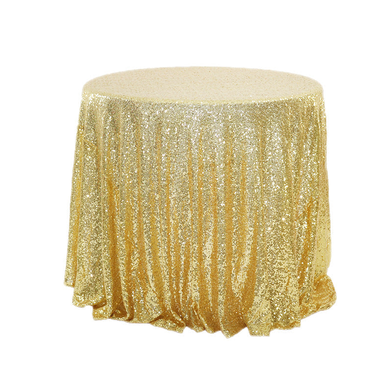 Sequin Round Tablecloth 90" Gold