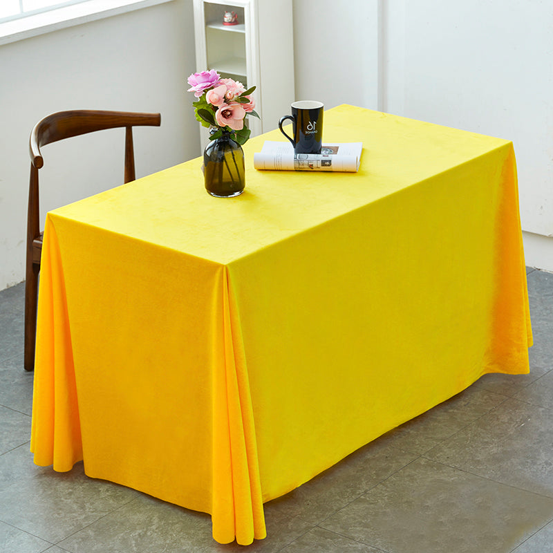 Velvet 90"x132" Rectangular Tablecloth Royal Yellow