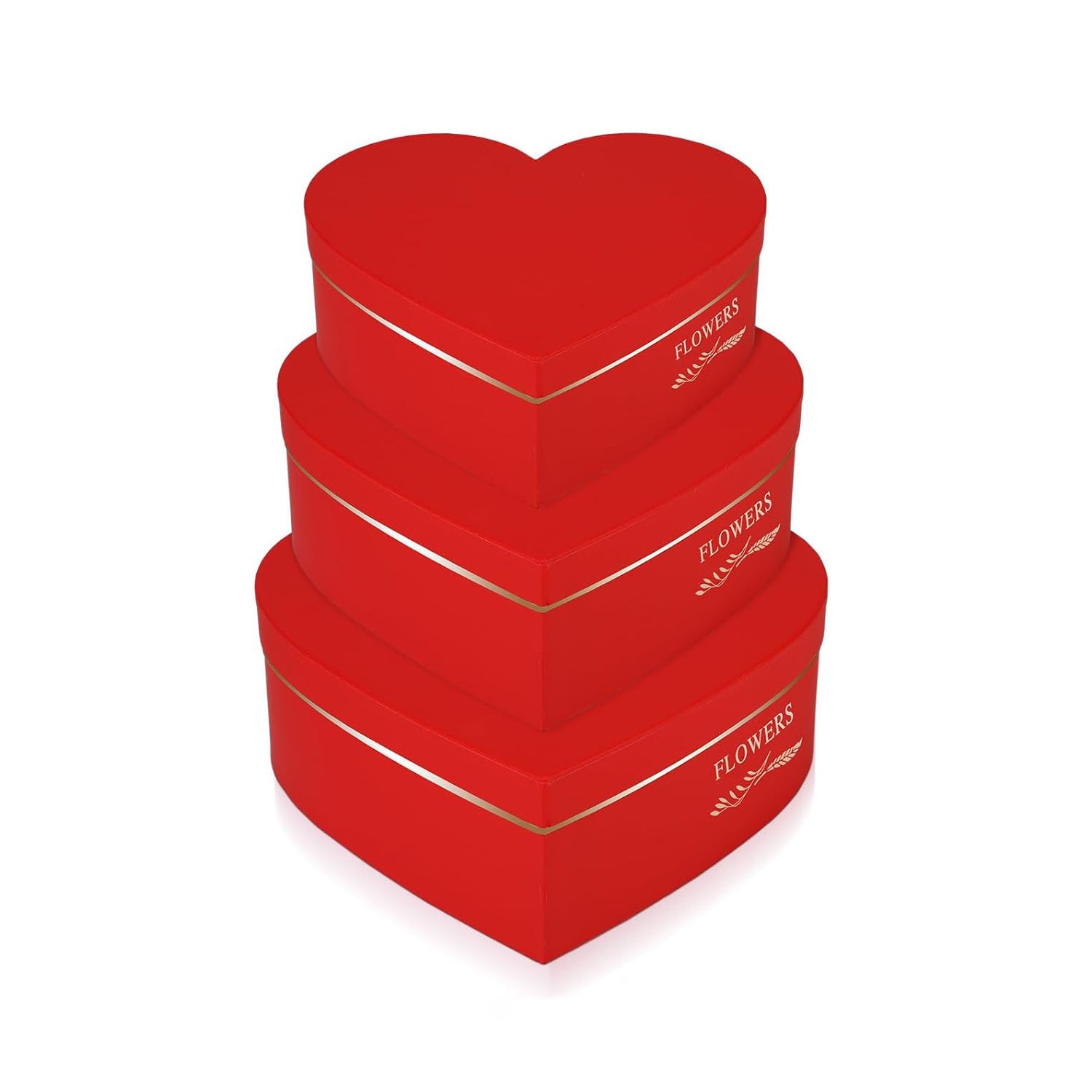3 Pcs Heart Shaped Gift Boxes Nesting Heart Flower Boxes Red