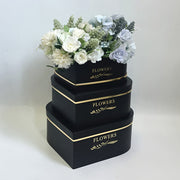 3 Pcs Heart Shaped Gift Boxes Nesting Heart Flower Boxes Black