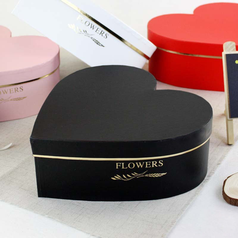 3 Pcs Heart Shaped Gift Boxes Nesting Heart Flower Boxes Black