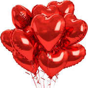 2Pcs 18" Heart Foil Balloons Mylar Love Heart Helium Balloons Red