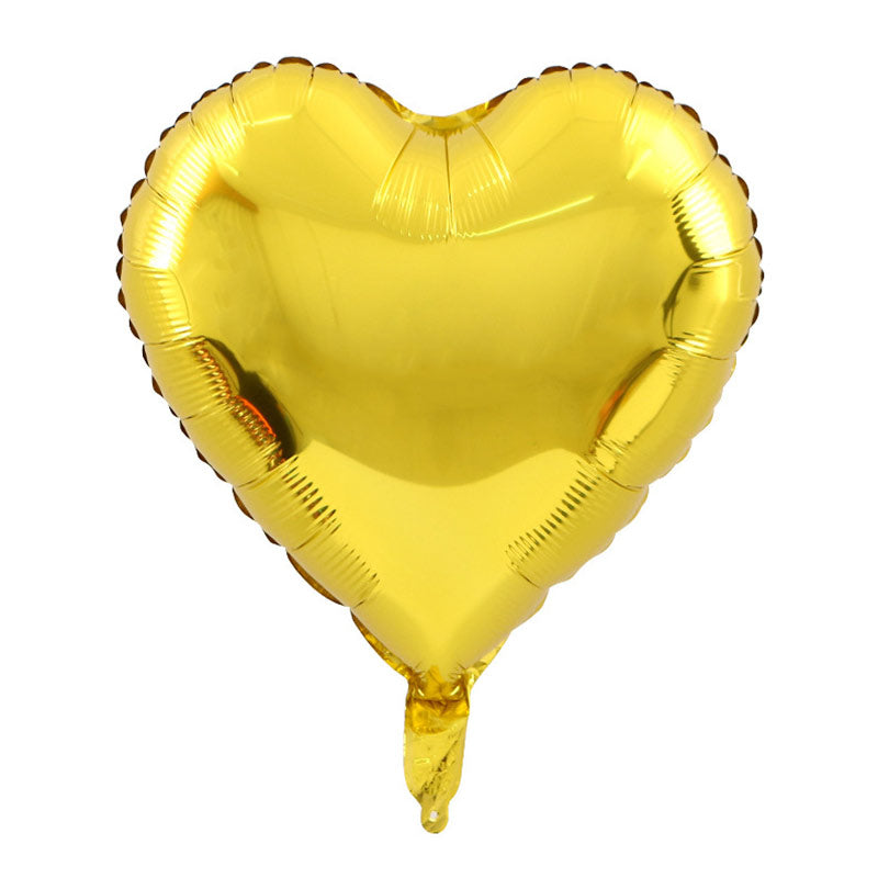2Pcs 18" Heart Foil Balloons Mylar Love Heart Helium Balloons Gold