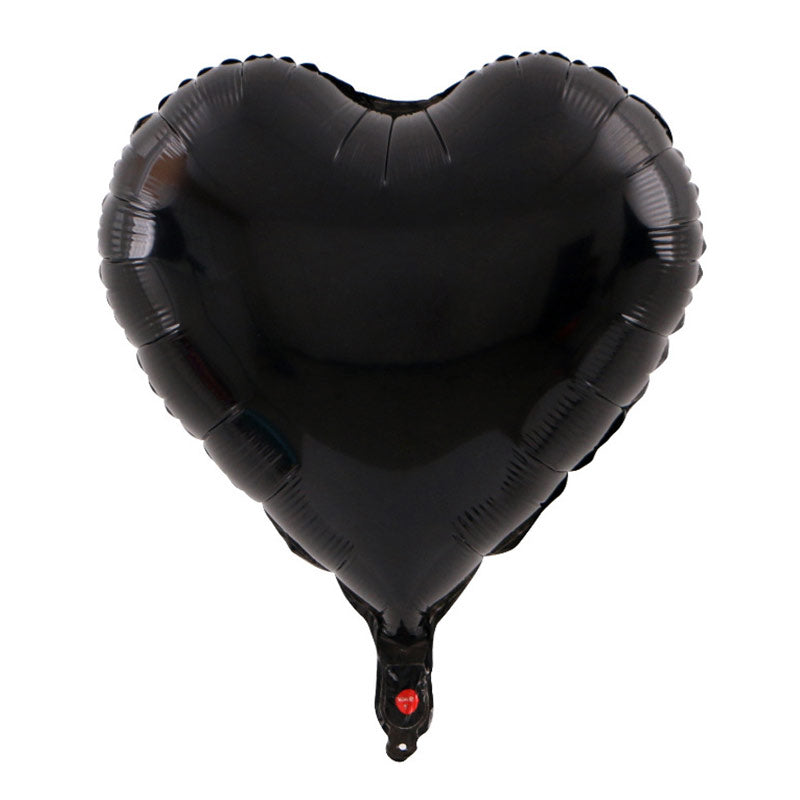 2Pcs 18" Heart Foil Balloons Mylar Love Heart Helium Balloons Black