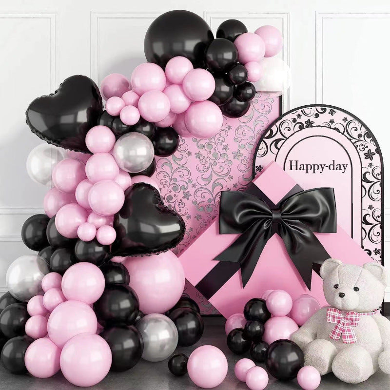 2Pcs 18" Heart Foil Balloons Mylar Love Heart Helium Balloons Black