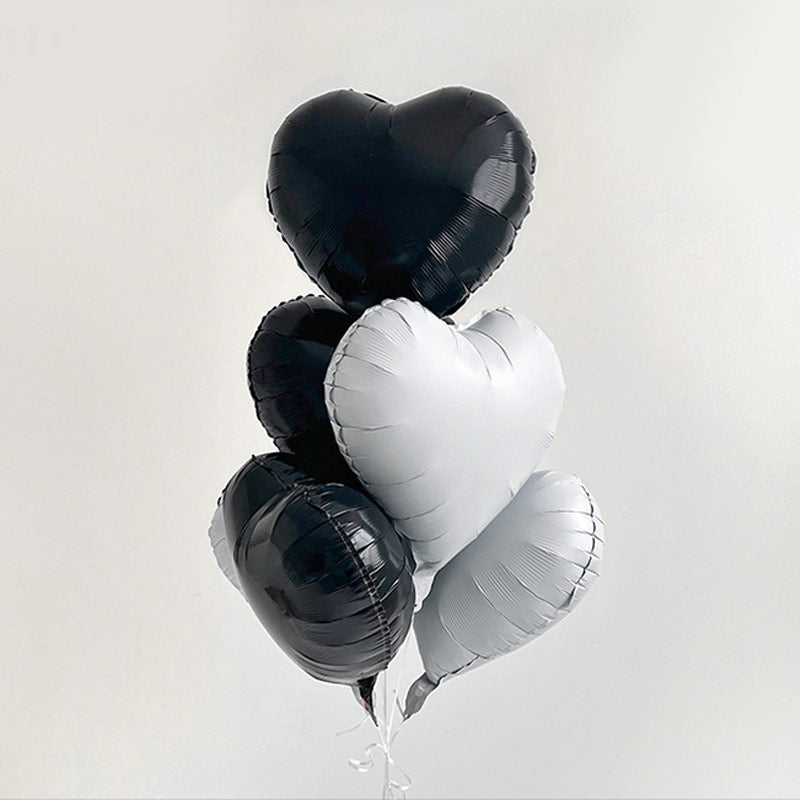 2Pcs 18" Heart Foil Balloons Mylar Love Heart Helium Balloons White
