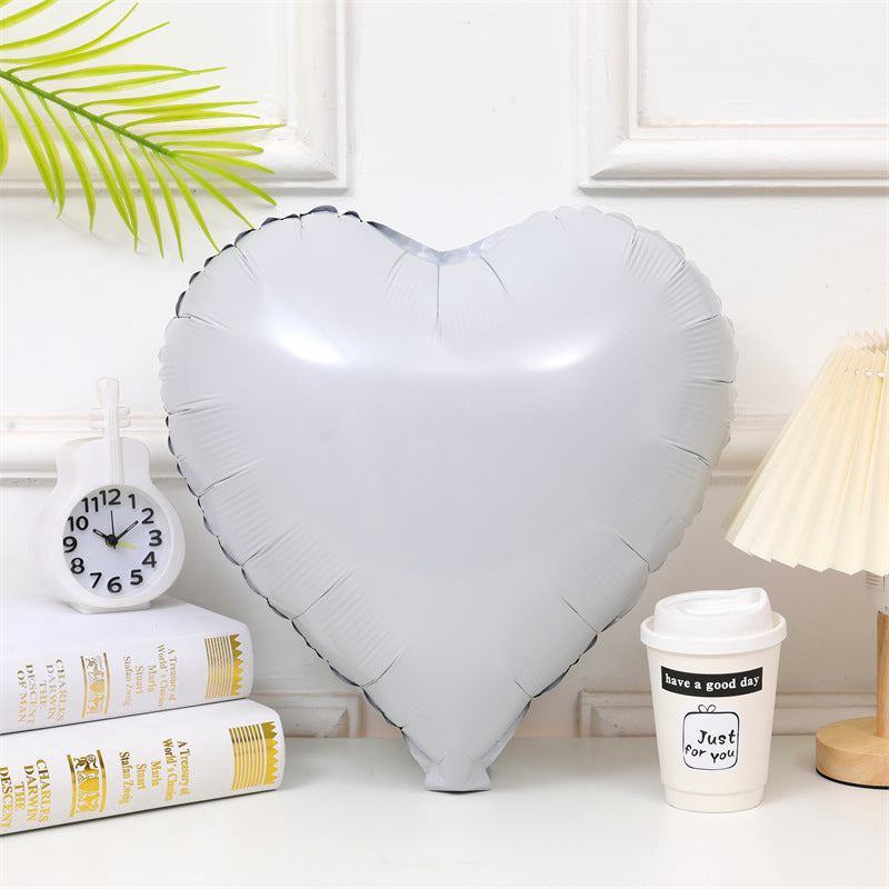 2Pcs 18" Heart Foil Balloons Mylar Love Heart Helium Balloons White