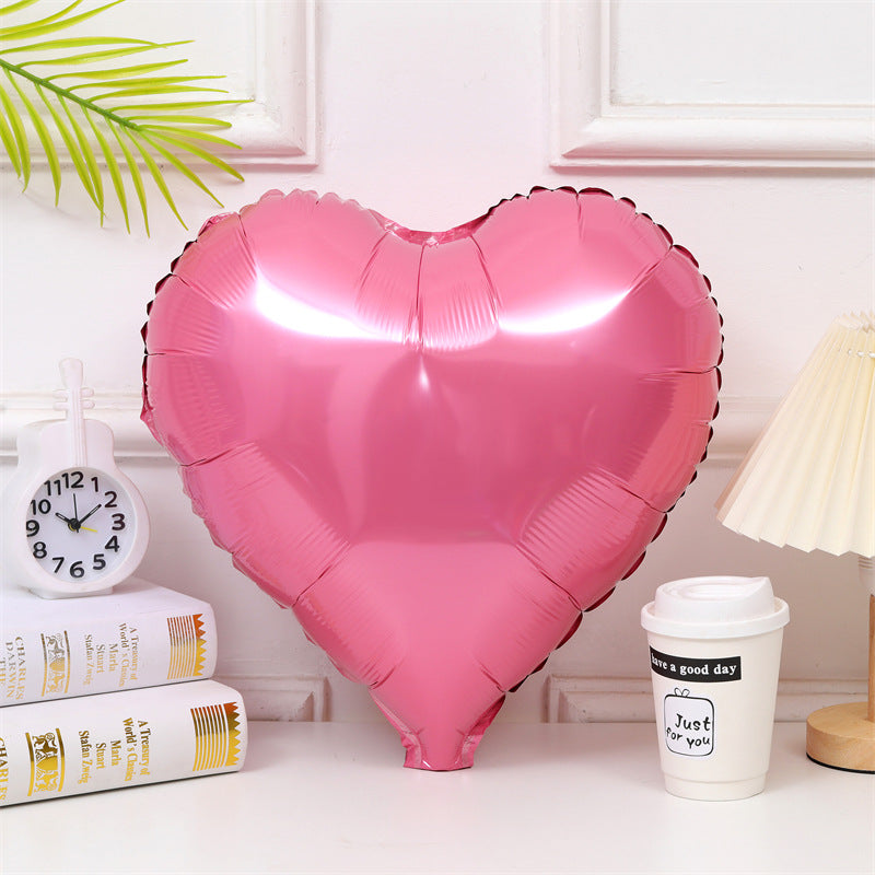 2Pcs 18" Heart Foil Balloons Mylar Love Heart Helium Balloons Pearl Pink