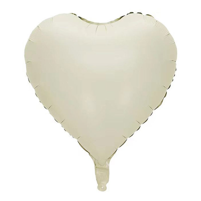 2Pcs 18" Heart Foil Balloons Mylar Love Heart Helium Balloons Cream White