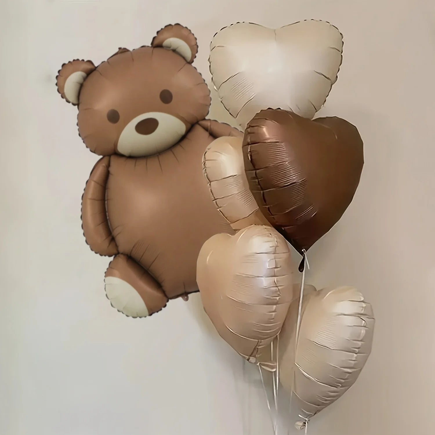 2Pcs 18" Heart Foil Balloons Mylar Love Heart Helium Balloons Caramel
