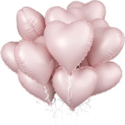 2Pcs 18" Heart Foil Balloons Mylar Love Heart Helium Balloons Baby Pink