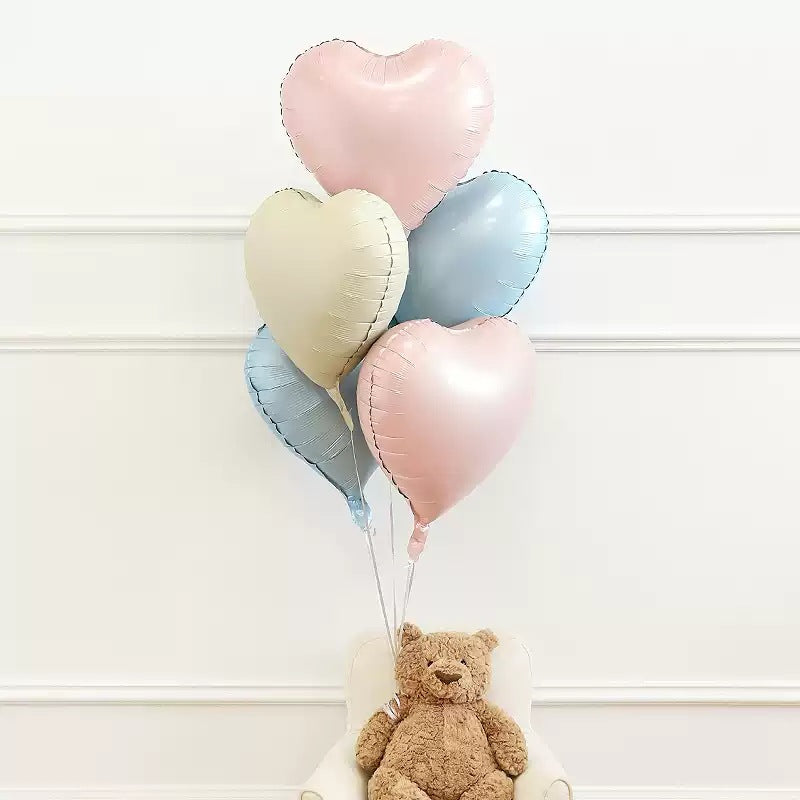 2Pcs 18" Heart Foil Balloons Mylar Love Heart Helium Balloons Baby Pink