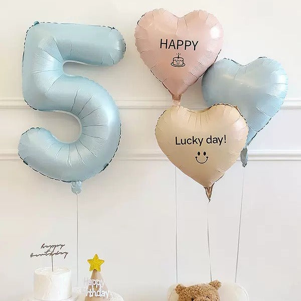 2Pcs 18" Heart Foil Balloons Mylar Love Heart Helium Balloons Baby Blue