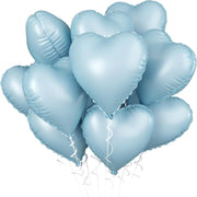 2Pcs 18" Heart Foil Balloons Mylar Love Heart Helium Balloons Baby Blue