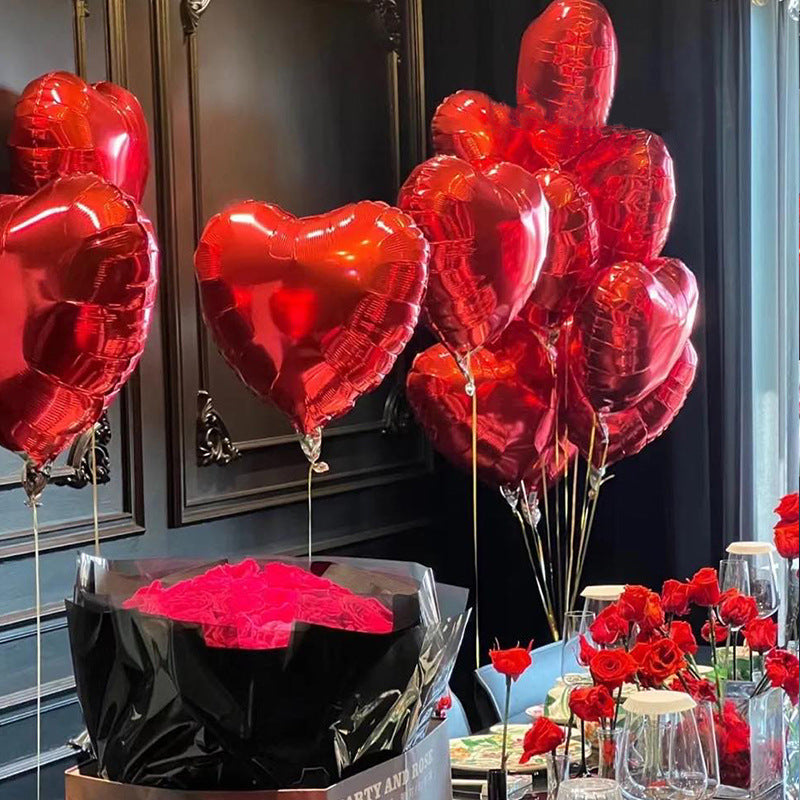 2Pcs 18" Heart Foil Balloons Mylar Love Heart Helium Balloons Metallic Purple