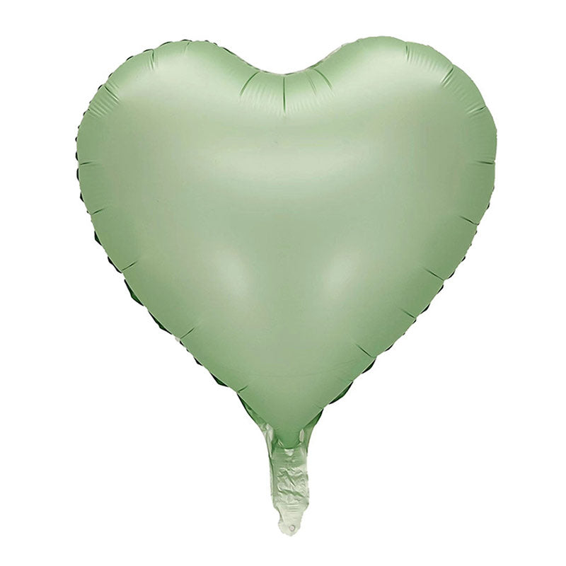 2Pcs 18" Heart Foil Balloons Mylar Love Heart Helium Balloons Olive Green